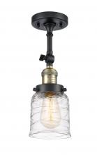 Innovations Lighting 201F-BAB-G513 - Bell - 1 Light - 5 inch - Black Antique Brass - Semi-Flush Mount