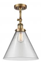 Innovations Lighting 201F-BB-G42-L - Cone - 1 Light - 12 inch - Brushed Brass - Semi-Flush Mount