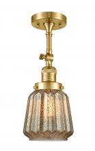 Innovations Lighting 201F-SG-G146-LED - Chatham - 1 Light - 7 inch - Satin Gold - Adjustable Semi-Flush Mount