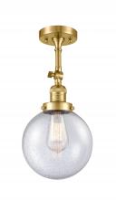 Innovations Lighting 201F-SG-G204-8-LED - Beacon - 1 Light - 8 inch - Satin Gold - Adjustable Semi-Flush Mount