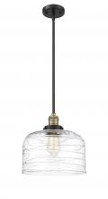 Innovations Lighting 201S-BAB-G713-L - Bell - 1 Light - 12 inch - Black Antique Brass - Stem Hung - Mini Pendant