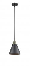 Innovations Lighting 201S-BAB-M13-BK - Appalachian - 1 Light - 8 inch - Black Antique Brass - Stem Hung - Mini Pendant