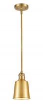 Innovations Lighting 201S-SG-M9-SG-LED - Addison - 1 Light - 5 inch - Satin Gold - Stem Hung - Mini Pendant