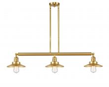 Innovations Lighting 213-SG-M4-LED - Railroad - 3 Light - 41 inch - Satin Gold - Stem Hung - Adjustable Island Light
