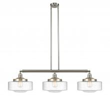 Innovations Lighting 213-SN-G694-12-LED - Bridgeton - 3 Light - 44 inch - Brushed Satin Nickel - Stem Hung - Adjustable Island Light