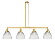 Innovations Lighting 214-SG-G222-LED - Seneca Falls - 4 Light - 51 inch - Satin Gold - Stem Hung - Adjustable Island Light