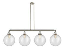 Innovations Lighting 214-SN-G204-12-LED - Beacon - 4 Light - 56 inch - Brushed Satin Nickel - Stem Hung - Adjustable Island Light