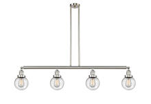 Innovations Lighting 214-SN-G204-6-LED - Beacon - 4 Light - 51 inch - Brushed Satin Nickel - Stem Hung - Adjustable Island Light