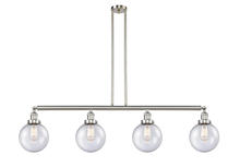 Innovations Lighting 214-SN-G204-8-LED - Beacon - 4 Light - 53 inch - Brushed Satin Nickel - Stem Hung - Adjustable Island Light