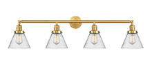 Innovations Lighting 215-SG-G44-LED - Cone - 4 Light - 44 inch - Satin Gold - Adjustable Bath Vanity Light
