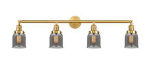 Innovations Lighting 215-SG-G53-LED - Bell - 4 Light - 42 inch - Satin Gold - Adjustable Bath Vanity Light