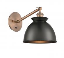 Innovations Lighting 317-1W-AC-M14-BK - Adirondack - 1 Light - 8 inch - Antique Copper - Sconce