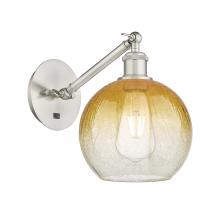 Innovations Lighting 317-1W-SN-G483-8AM - Brookhaven Globe - 1 Light - 8 inch - Brushed Satin Nickel - Sconce