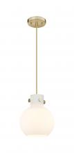 Innovations Lighting 410-1PS-CB-G410-8WH - Newton Sphere - 1 Light - 8 inch - Chanpagne Bronze - Cord hung - Mini Pendant
