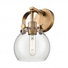 Innovations Lighting 423-1W-BB-G410-6CL - Pilaster II Sphere - 1 Light - 7 inch - Brushed Brass - Sconce