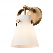 Innovations Lighting 423-1W-BB-G411-6WH - Pilaster II Cone - 1 Light - 7 inch - Brushed Brass - Sconce