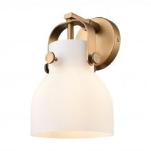 Innovations Lighting 423-1W-BB-G412-6WH - Pilaster II Bell - 1 Light - 7 inch - Brushed Brass - Sconce