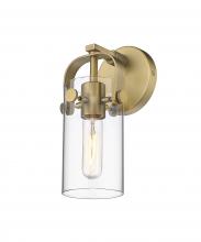 Innovations Lighting 423-1W-BB-G423-7CL - Pilaster II Cylinder - 1 Light - 5 inch - Brushed Brass - Sconce