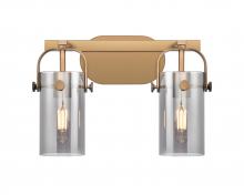 Innovations Lighting 423-2W-BB-G423-7SM - Pilaster II Cylinder - 2 Light - 15 inch - Brushed Brass - Bath Vanity Light