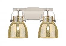 Innovations Lighting 423-2W-SN-G412-6ME - Pilaster II Bell - 2 Light - 17 inch - Satin Nickel - Bath Vanity Light