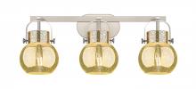 Innovations Lighting 423-3W-SN-G410-6ME - Pilaster II Sphere - 3 Light - 27 inch - Satin Nickel - Bath Vanity Light