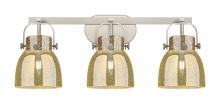 Innovations Lighting 423-3W-SN-G412-6ME - Pilaster II Bell - 3 Light - 27 inch - Satin Nickel - Bath Vanity Light