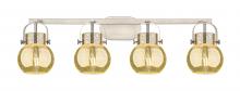 Innovations Lighting 423-4W-SN-G410-6ME - Pilaster II Sphere - 4 Light - 37 inch - Satin Nickel - Bath Vanity Light