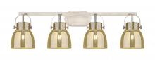 Innovations Lighting 423-4W-SN-G412-6ME - Pilaster II Bell - 4 Light - 37 inch - Satin Nickel - Bath Vanity Light