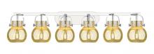Innovations Lighting 423-6W-PN-G410-6ME - Pilaster II Sphere - 6 Light - 46 inch - Polished Nickel - Bath Vanity Light