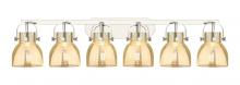 Innovations Lighting 423-6W-PN-G412-6ME - Pilaster II Bell - 6 Light - 46 inch - Polished Nickel - Bath Vanity Light