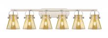 Innovations Lighting 423-6W-SN-G411-6ME - Pilaster II Cone - 6 Light - 46 inch - Satin Nickel - Bath Vanity Light