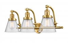 Innovations Lighting 515-3W-SG-G64-LED - Cone - 3 Light - 28 inch - Satin Gold - Adjustable Bath Vanity Light