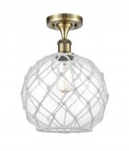 Innovations Lighting 516-1C-AB-G122-10RW - Farmhouse Rope - 1 Light - 10 inch - Antique Brass - Semi-Flush Mount