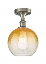 Innovations Lighting 516-1C-SN-G483-8AM - Brookhaven Globe - 1 Light - 8 inch - Brushed Satin Nickel - Semi-Flush Mount