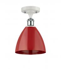 Innovations Lighting 516-1C-WPC-MBD-75-RD-LED - Plymouth - 1 Light - 8 inch - White Polished Chrome - Semi-Flush Mount