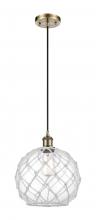 Innovations Lighting 516-1P-AB-G122-10RW - Farmhouse Rope - 1 Light - 10 inch - Antique Brass - Cord hung - Mini Pendant