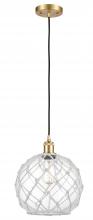 Innovations Lighting 516-1P-SG-G122-10RW-LED - Farmhouse Rope - 1 Light - 10 inch - Satin Gold - Cord hung - Mini Pendant