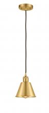 Innovations Lighting 516-1P-SG-M8 - Smithfield - 1 Light - 7 inch - Satin Gold - Cord hung - Mini Pendant