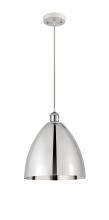 Innovations Lighting 516-1P-WPC-MBD-12-PC-LED - Bristol - 1 Light - 12 inch - White Polished Chrome - Cord hung - Mini Pendant