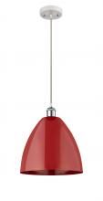 Innovations Lighting 516-1P-WPC-MBD-12-RD-LED - Plymouth - 1 Light - 12 inch - White Polished Chrome - Cord hung - Mini Pendant