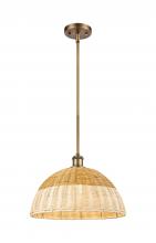 Innovations Lighting 516-1S-BB-NBD2-16-NAT - Bristol Natural II - 1 Light - 16 inch - Brushed Brass - Stem hung - Mini Pendant
