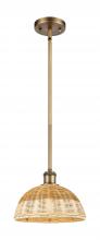 Innovations Lighting 516-1S-BB-NBD2-9-NAT - Bristol Natural II - 1 Light - 9 inch - Brushed Brass - Stem hung - Mini Pendant