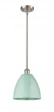 Innovations Lighting 516-1S-SN-MBD-9-SF-LED - Plymouth - 1 Light - 9 inch - Brushed Satin Nickel - Pendant