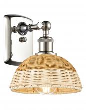 Innovations Lighting 516-1W-PN-NBD2-75-NAT - Bristol Natural II - 1 Light - 8 inch - Polished Nickel - Sconce