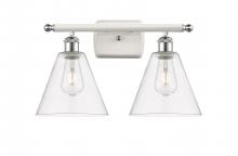 Innovations Lighting 516-2W-WPC-GBC-82-LED - Berkshire - 2 Light - 18 inch - White Polished Chrome - Bath Vanity Light