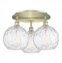 Innovations Lighting 516-3C-AB-G1215-10 - Athens Water Glass - 3 Light - 22 inch - Antique Brass - Flush Mount