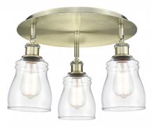 Innovations Lighting 516-3C-AB-G392 - Ellery - 3 Light - 17 inch - Antique Brass - Flush Mount
