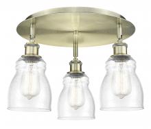 Innovations Lighting 516-3C-AB-G394 - Ellery - 3 Light - 17 inch - Antique Brass - Flush Mount