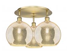 Innovations Lighting 516-3C-BB-G128-10 - Athens - 3 Light - 22 inch - Brushed Brass - Flush Mount