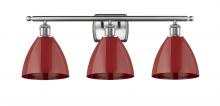 Innovations Lighting 516-3W-SN-MBD-75-RD-LED - Plymouth - 3 Light - 28 inch - Brushed Satin Nickel - Bath Vanity Light